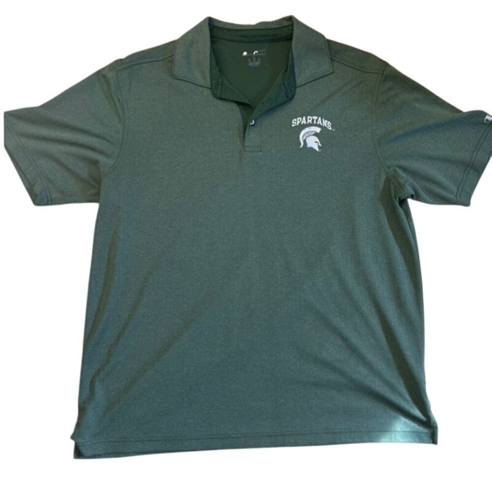Michigan State Spartans NCAA green Champion polo shirt Size XL
